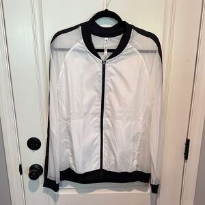 Fabletics Black and White Bomber Jacket